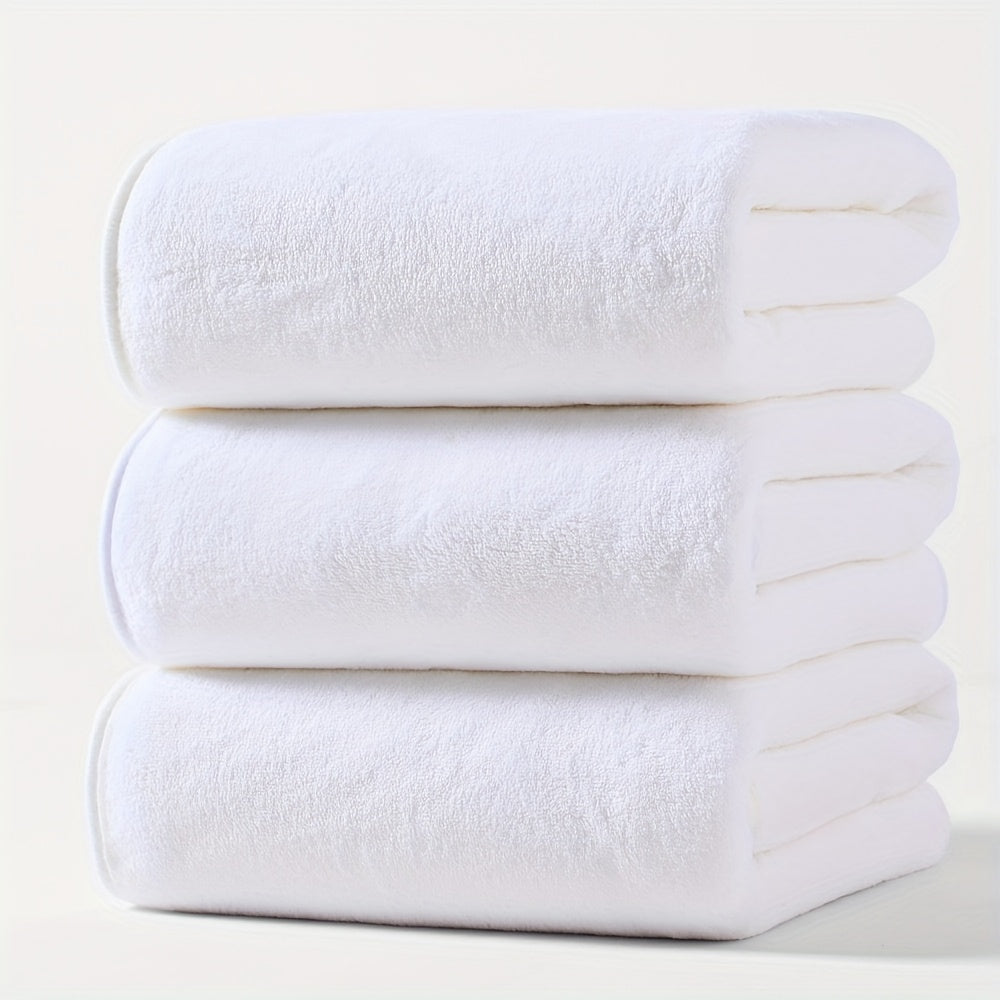 3pcs Warp knitted coral velvet Bath Towels Set, Soft Absorbent Towels, Suitable for Sensitive Skin Daily Use, 3 Bath Towels, Soft Skin-friendly Towel for Bathroom Gym Hotel Spa