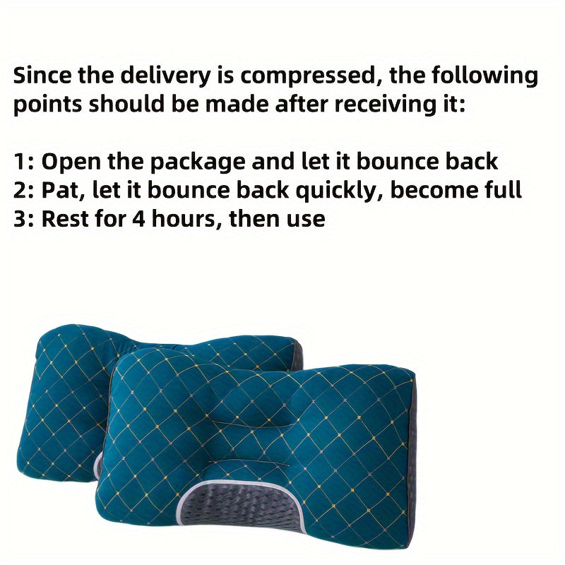 2pcs Ergonomic 3D Neck Support Pillows, Compressible Polyester Fiber & Cover, Washable Multi-Use Cushions for Sleeping, Ideal for Home, Hotel, Travel, Perfect Gift for Valentine's Day & Holidays