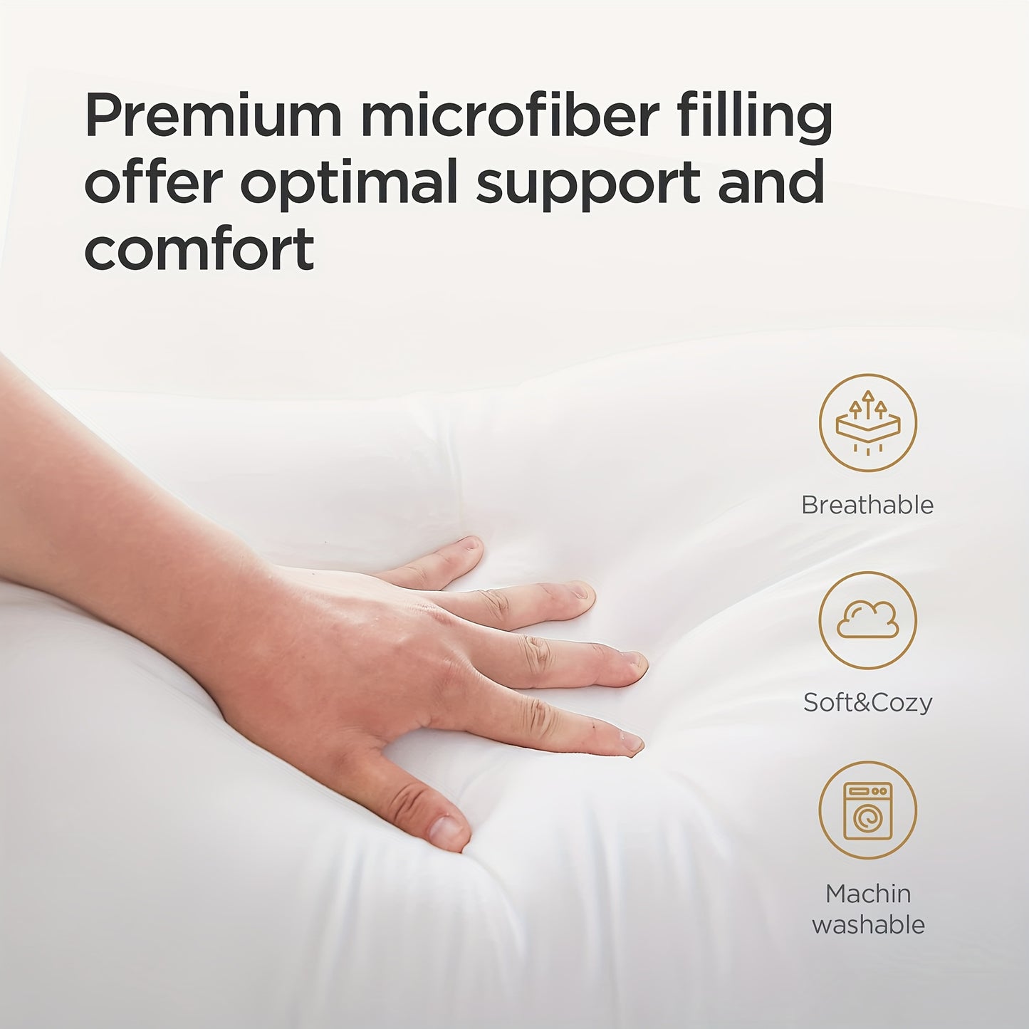 Two-Piece Standard-Size Deluxe Cooling Bed Pillow - Soft 3D microfiber padding provides optimal support and breathable cover provides cool comfort, promotes deeper sleep and reduces bumps, making it ideal for side, back and prone sleepers