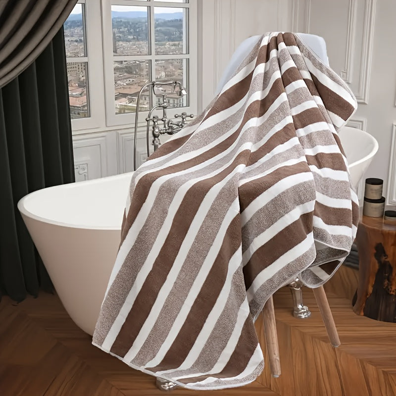 Ultra-Absorbent Microfiber Bath Towel - Quick Dry, Soft & Durable for Sports, Gym, and Shower Use - Available in Brown, Green, Blue