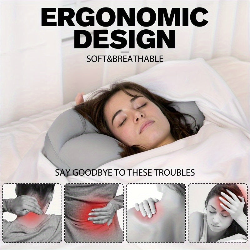 Egg-Shaped 3D Foam Neck Support Pillow, Lightweight, Dry Clean Only, Non-Textile Cover, Comfortable All-Around Sleeping Cushion for Side and Back Sleepers, Pillows for Sleeping