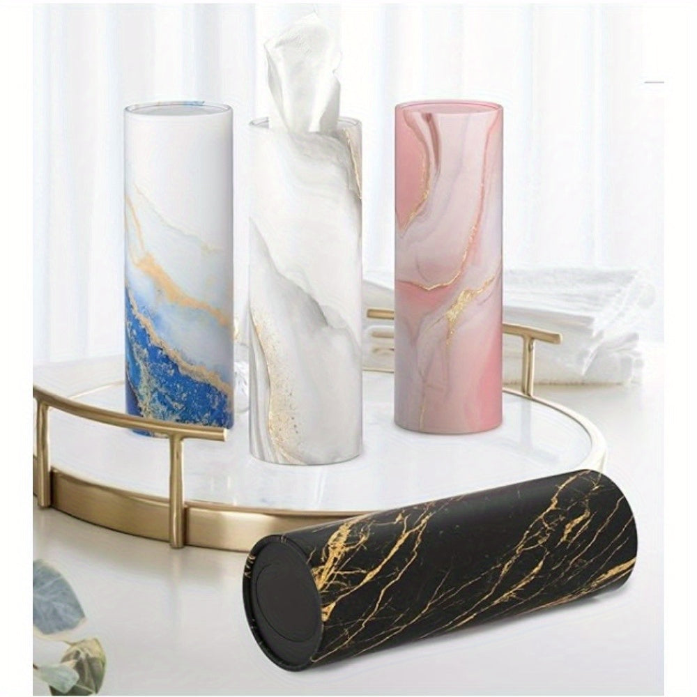 Boho Car Tissue Holder 4pcs Car Tissue Holder with 3-ply Facial Tissues, Round Tissue Boxes for Car Home Bathroom Office, Boho Style Round Tube Car Tissue Box Container