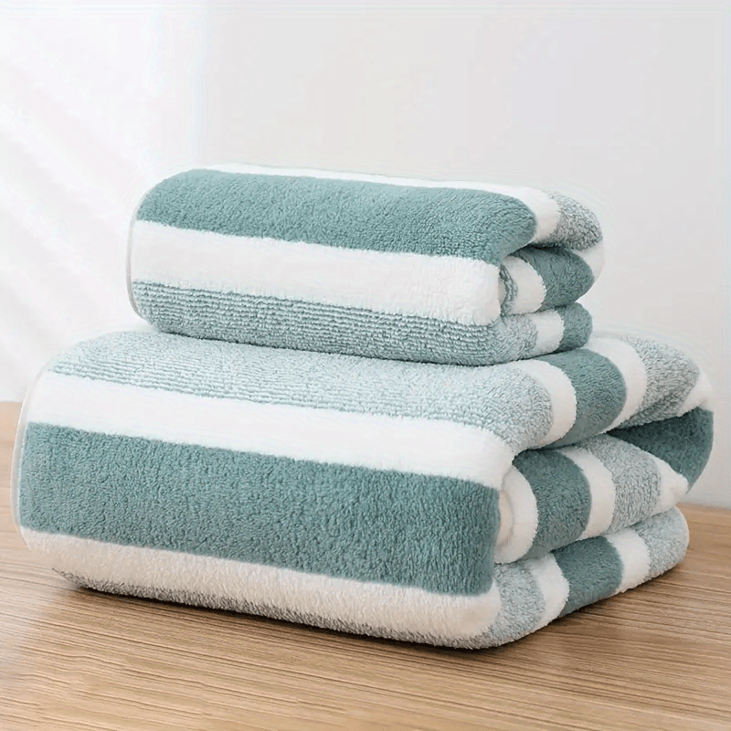 1 Set Quick Dry Towel 1 Set Contemporary Low Allergy Polyester Towels - Quick Dry, Absorbent, Hypoallergenic Rectangular Hand & Bath Towels for RVs, Homes & Kitchens - Machine Washable