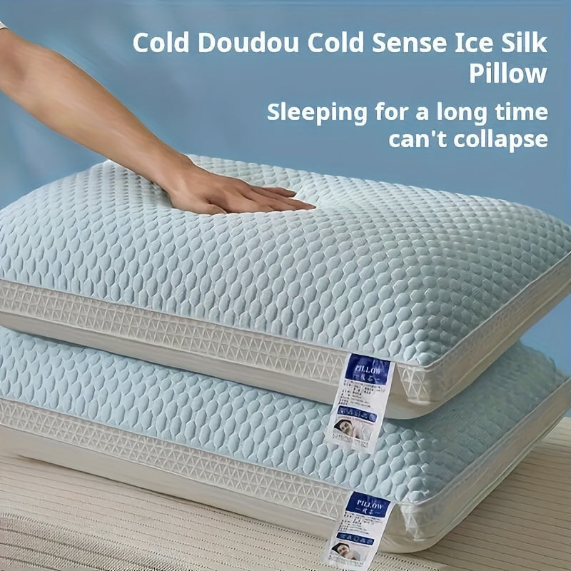 2-Pack Cooling Breathable Tofu Pillows - Relaxing Neck Support, Home, Bedroom, Hotel Comfort Sleep - Perfect Holiday Gift - RV Bedding Accessories, Polyester Material