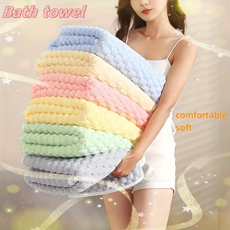 Ultra Soft Cloud Grid Bath Towels Set - Super Absorbent, Quick-Dry Microfiber for Spa & Fitness, Durable Everyday Use - Suitable for Autumn And Winter