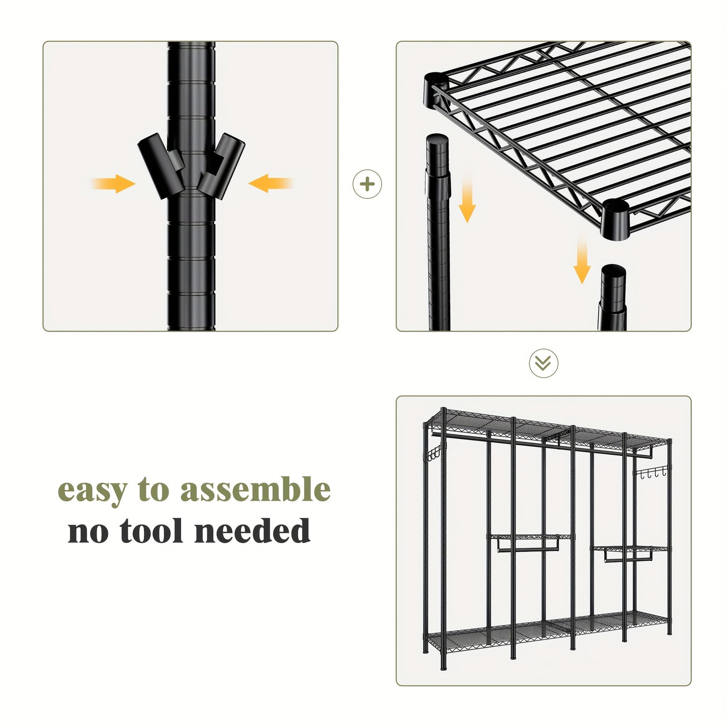 Heavy Duty Metal Rack Heavy Duty 910LBS Metal Clothes Rack - Freestanding Wardrobe Closet Rack - 75\