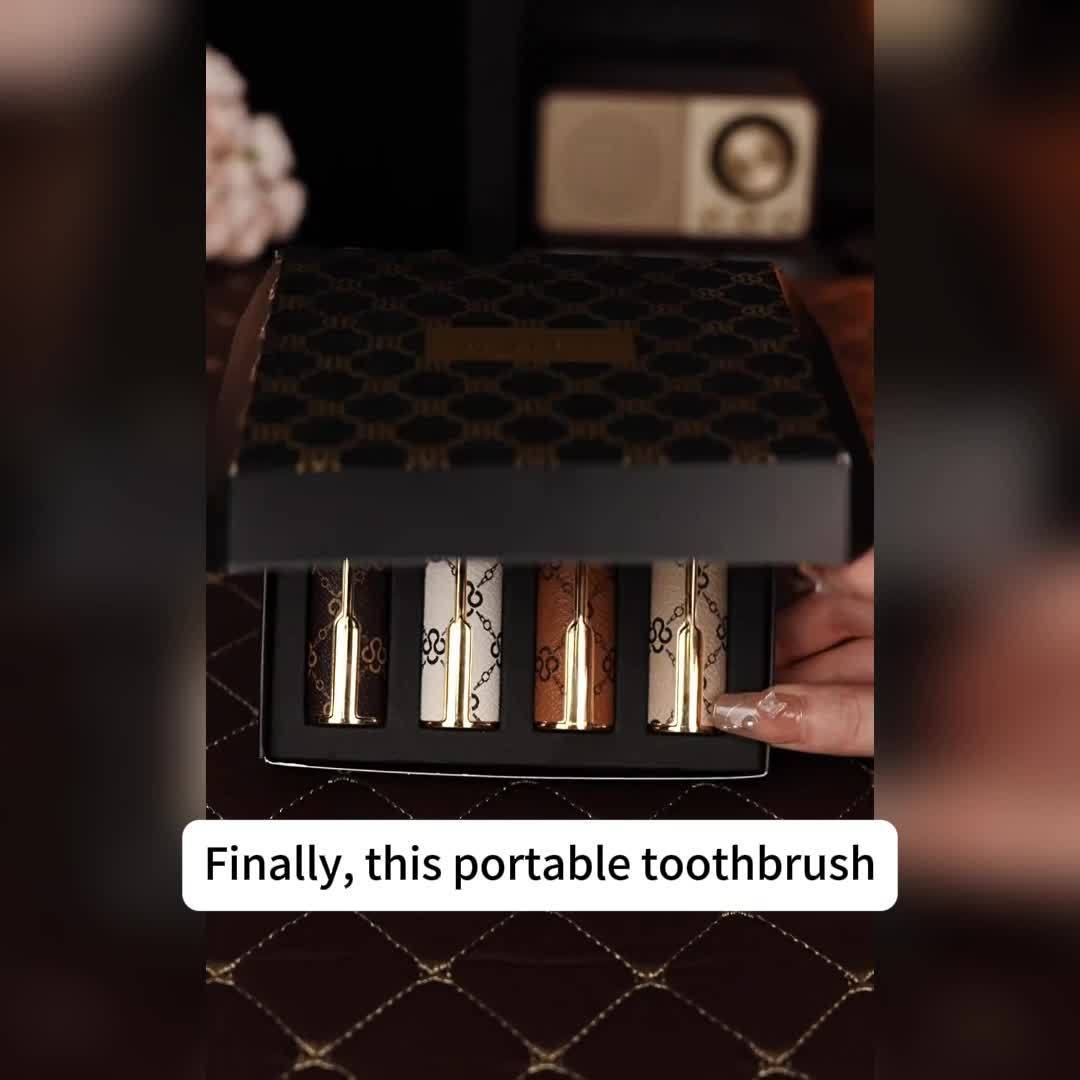 4pcs HENEE Luxury Toothbrushes with Textured Handles, Ultra-Soft & Medium Bristles, Wide Head for Better Oral Care, Portable & High-Quality Design, Ideal for Business Travel, Includes Gift Box