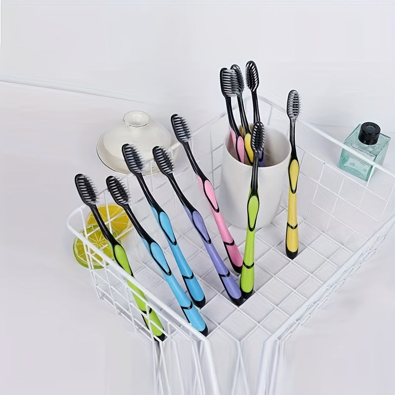 10pcs Soft-bristled Toothbrush Set - Family Oral Care Use Sharpened Soft-bristled Bamboo Charcoal Soft-bristled Toothbrush for Cleaner, Soft-bristled Toothbrush Set for Men and Women Family Couple Toothbrush