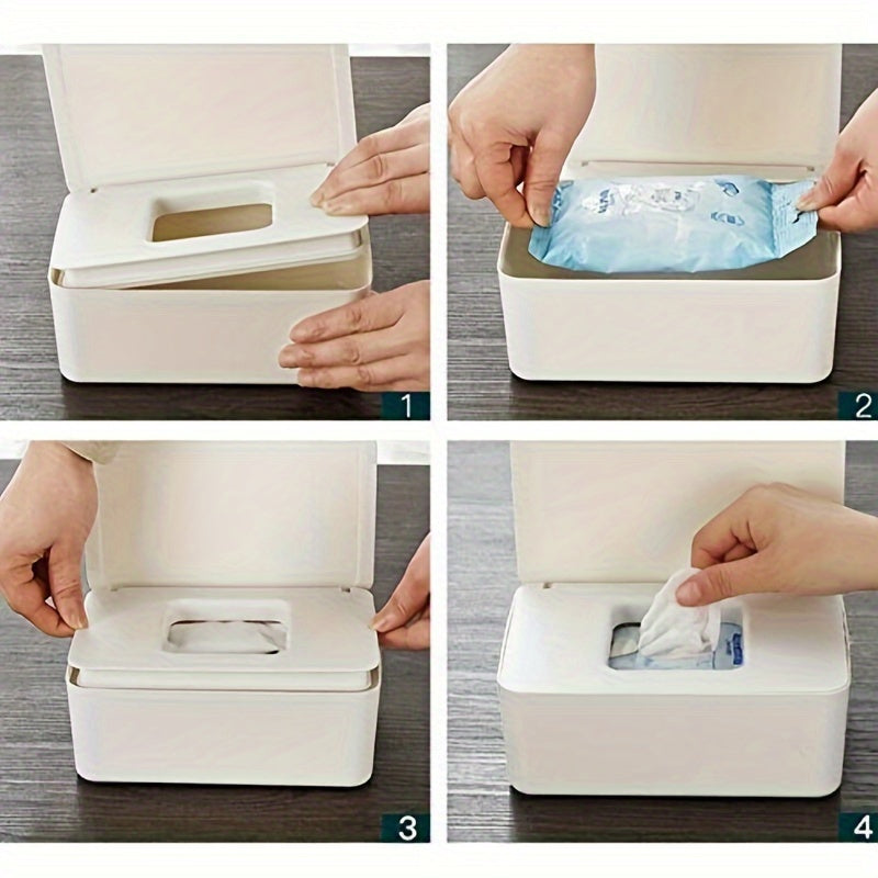 Tissue Box Wet Wipe Box Mask Box Storage Box Pack Of 2 Wet Wipes Dispenser Box, Toilet Paper Box With Lid, Napkin Box, Baby Wipes Box, Tissue Box, Napkin Box With Lid