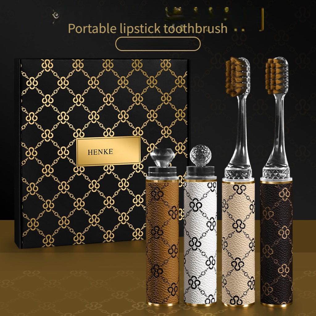 4pcs HENEE Luxury Toothbrushes with Textured Handles, Ultra-Soft & Medium Bristles, Wide Head for Better Oral Care, Portable & High-Quality Design, Ideal for Business Travel, Includes Gift Box