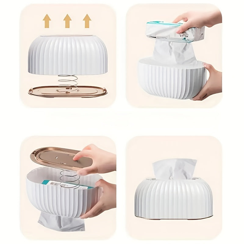 1pc Modern Automatic Lift Tissue Box - Sleek, Luxury Design with Storage for Home & Living Room