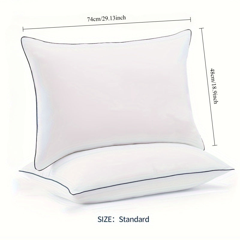 Two-Piece Standard-Size Deluxe Cooling Bed Pillow - Soft 3D microfiber padding provides optimal support and breathable cover provides cool comfort, promotes deeper sleep and reduces bumps, making it ideal for side, back and prone sleepers