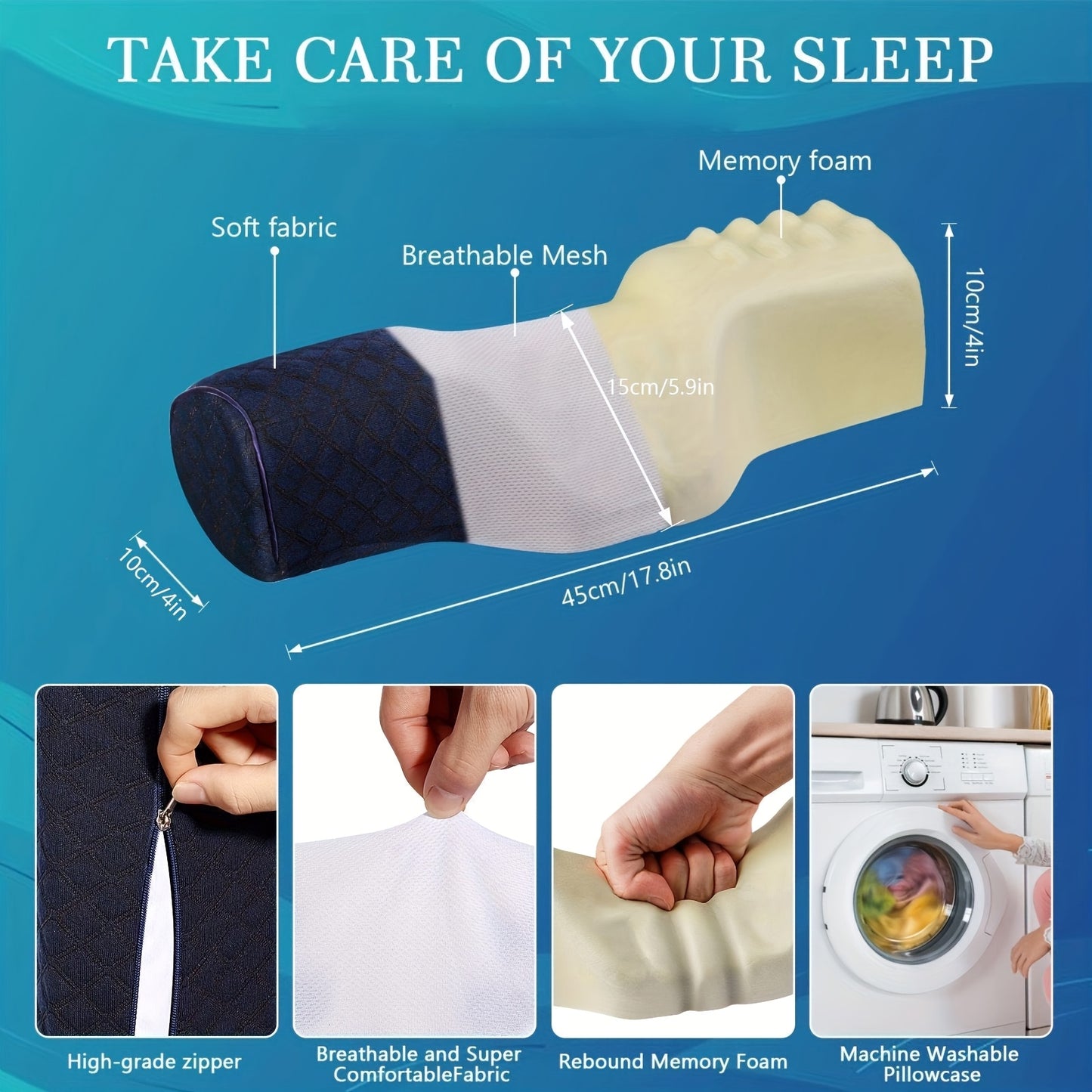 Ergonomic Neck Care 1pc Cervical Support Pillow - On-the-Go Comfort & Instant Relaxation Products, Leg Cushion