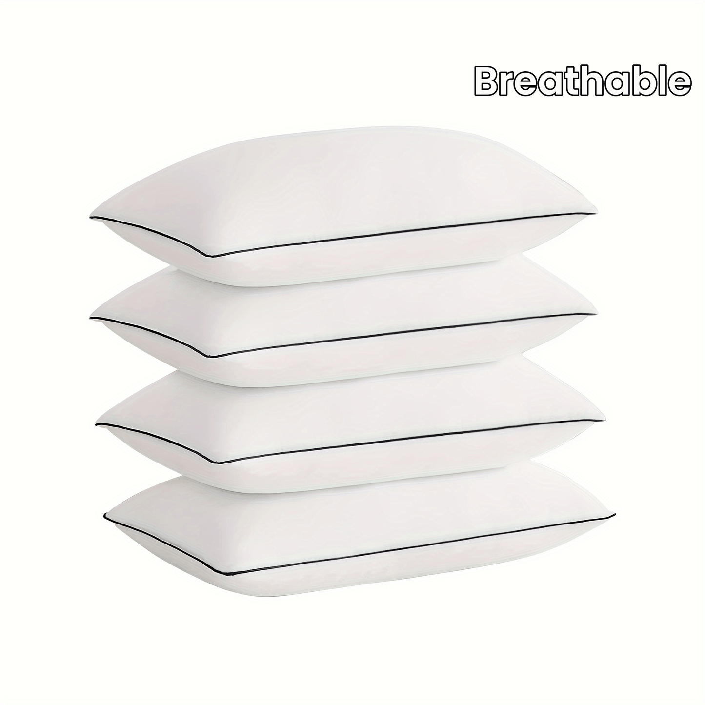 Two-Piece Standard-Size Deluxe Cooling Bed Pillow - Soft 3D microfiber padding provides optimal support and breathable cover provides cool comfort, promotes deeper sleep and reduces bumps, making it ideal for side, back and prone sleepers
