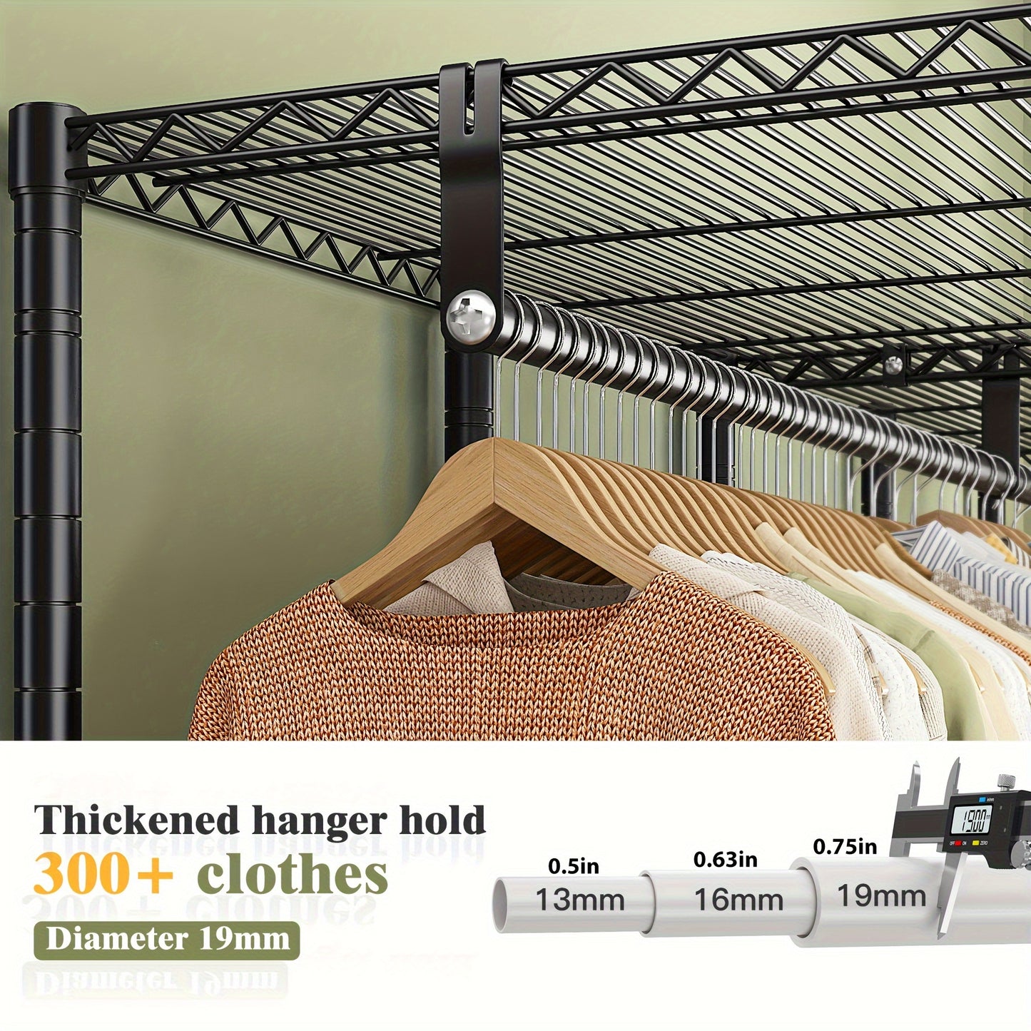 Heavy Duty Metal Rack Heavy Duty 910LBS Metal Clothes Rack - Freestanding Wardrobe Closet Rack - 75\