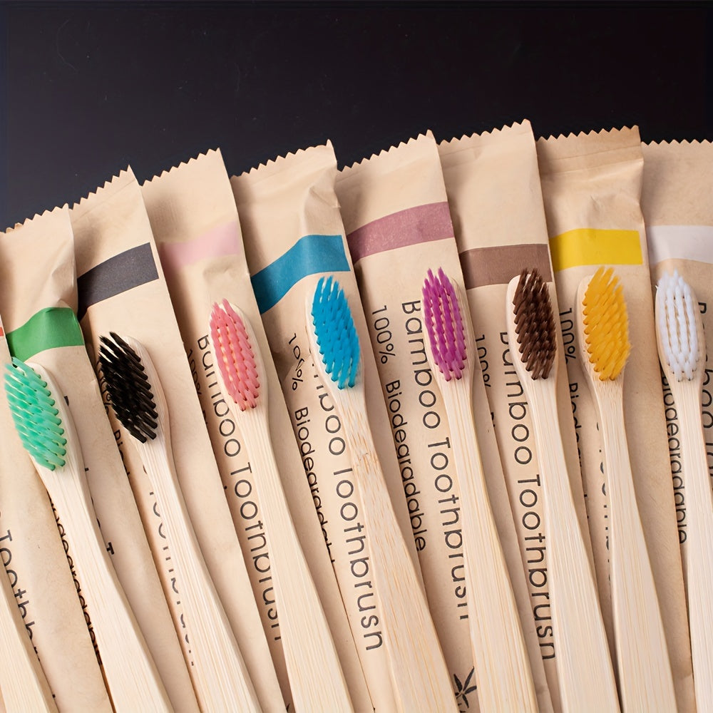 60pcs Bamboo Toothbrushes, Suitable for Adults, Soft Nylon Bristles, 100% Biodegradable, Full Head Design, Suitable for Deep Oral Cleaning and Daily Teeth Care - Unscented, Suitable for Men and Women, High-Quality Toothbrush Set