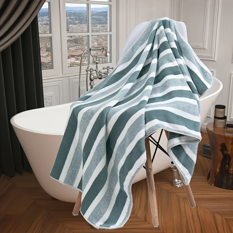 Ultra-Absorbent Microfiber Bath Towel - Quick Dry, Soft & Durable for Sports, Gym, and Shower Use - Available in Brown, Green, Blue