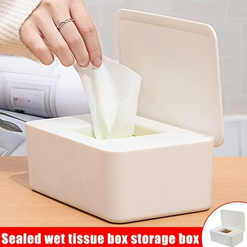 Tissue Box Wet Wipe Box Mask Box Storage Box Pack Of 2 Wet Wipes Dispenser Box, Toilet Paper Box With Lid, Napkin Box, Baby Wipes Box, Tissue Box, Napkin Box With Lid