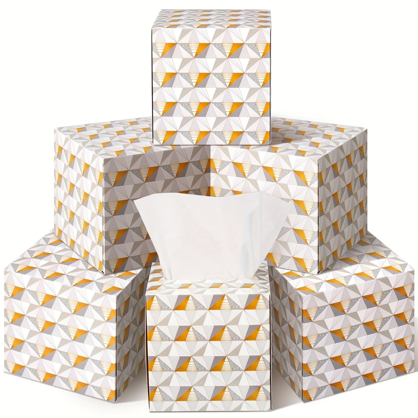 12pcs 960 Sheets Square Tissues Cube Box Travel Tissue Box Tissue Paper Box with 2 Ply 80 Counts Soft Facial Tissues Pocket Tissues Holder for Car Toilet Household School (Geometric Style)