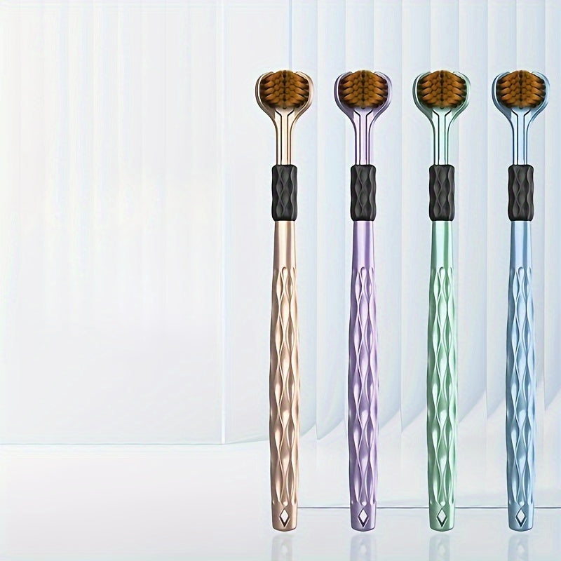4-Pack Soft Bristle 3D Manual Toothbrushes for Adults, Multi-Angle Cleaning, Durable Soft Nylon Bristles, Comfort Grip Handle, No Batteries Required