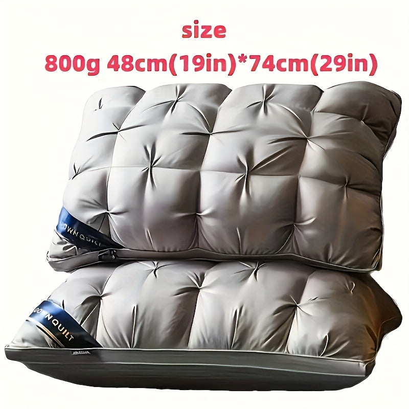 2pcs Luxury 5-Star Hotel Quality Pillows, 19x29 inches - Deep Sleep Neck Support, Four Seasons Non-Collapse High Pillow Core, Low Allergy Polyester Fiber Cover, Machine Washable, Modern Pillow Design | Soft Texture Surface, Sleeping Pillow
