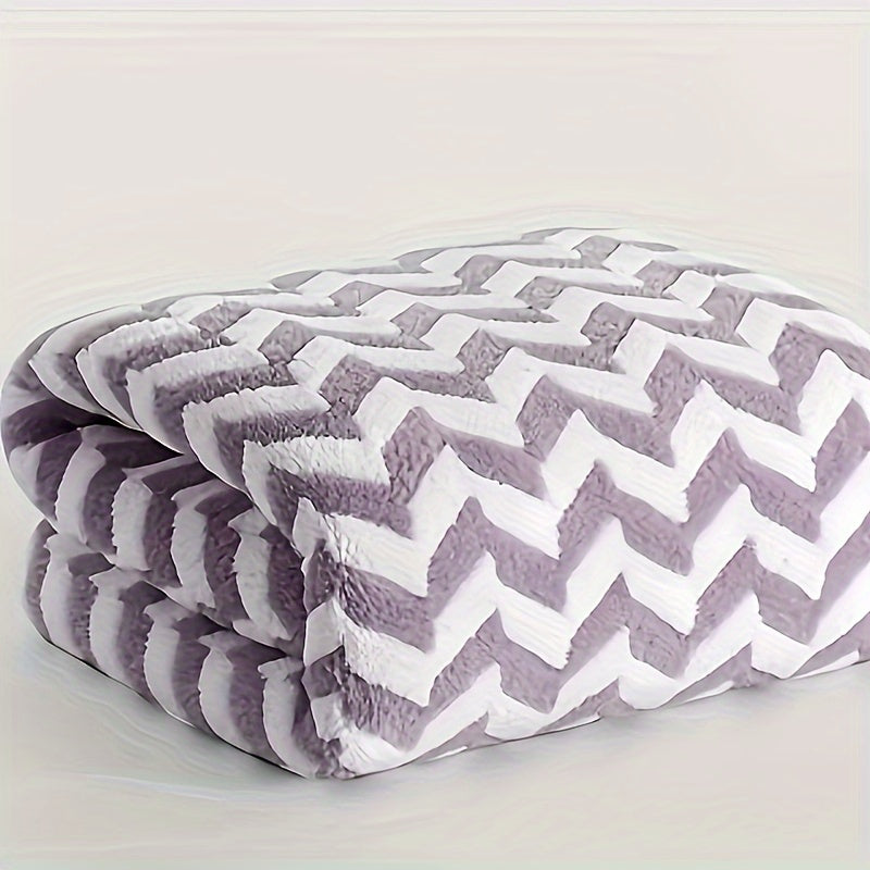 6pcs Vibrant Super Fiber Bath Towels Set - Ultra Soft, Quick-Dry, Super Absorbent, Chevron Pattern in 6 Colors, Ideal for Home, Pool, Gym, 27.5 x 55.1 Inches