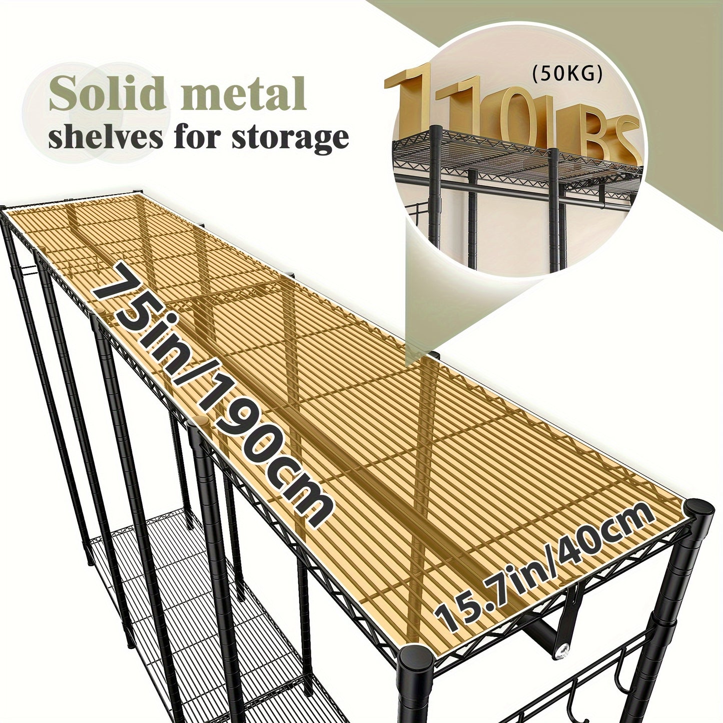 Heavy Duty Metal Rack Heavy Duty 910LBS Metal Clothes Rack - Freestanding Wardrobe Closet Rack - 75\