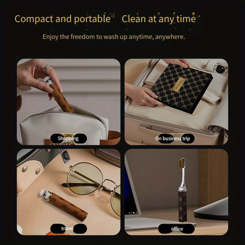 4pcs HENEE Luxury Toothbrushes with Textured Handles, Ultra-Soft & Medium Bristles, Wide Head for Better Oral Care, Portable & High-Quality Design, Ideal for Business Travel, Includes Gift Box