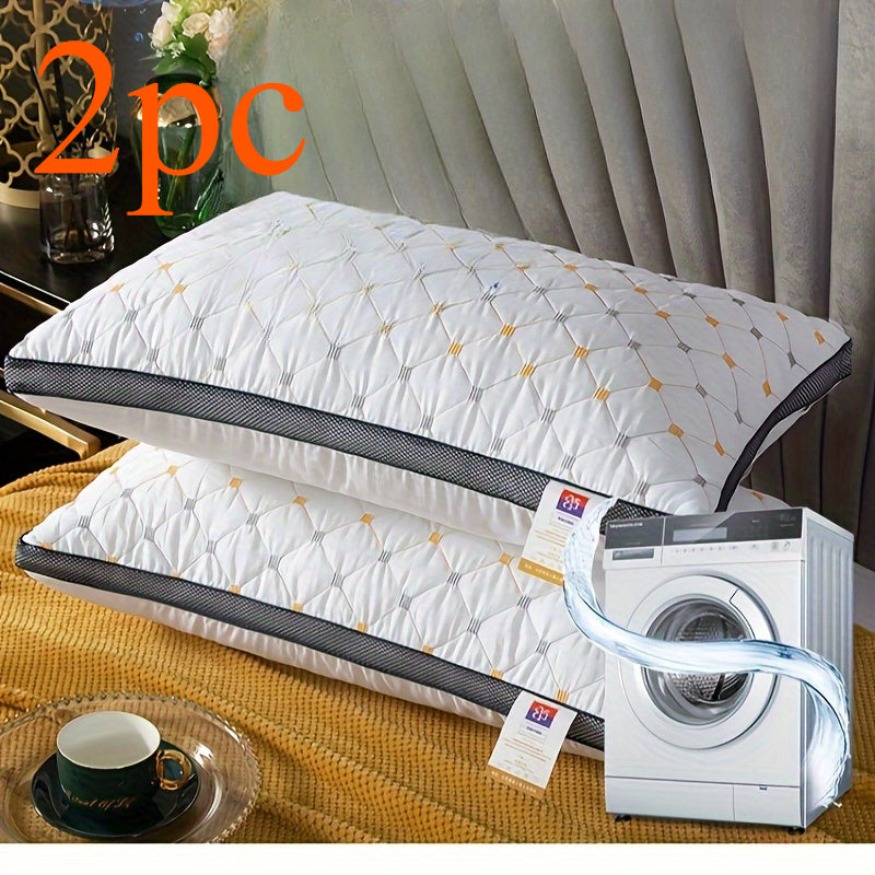 2pcs Boho Style Quilted Polyester Pillows - Zippered, Machine Washable, Multi-Position Comfort for Dorm & Hotel Use, Fantasy Themed, All-Season