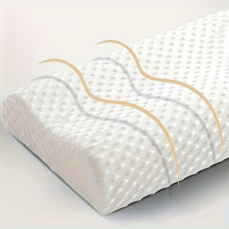 1pc Orthopedic Neck Support Pillow for Gentle Sleep Relief - Soft, Rebounding Comfort with Adjustable Cervical Spine Alignment, White Polyester Cover, Hand Wash Only, Pillow for Neck Pain