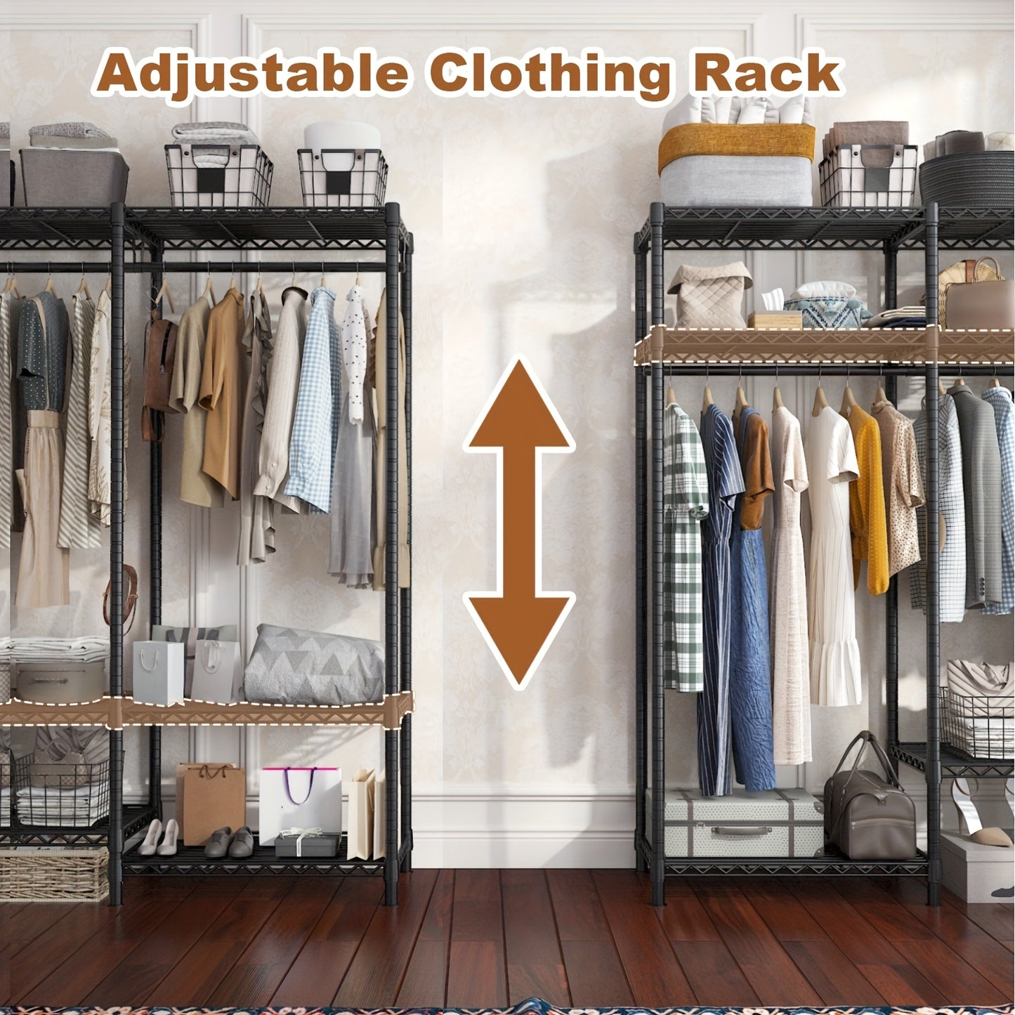 1pc Heavy Duty Metal Garment Rack with Cover, 795 LBS Load Capacity, Portable Freestanding Closet Organizer for Bedroom, Lacquered Finish, Wire Hanging Clothes Storage - 56.1\