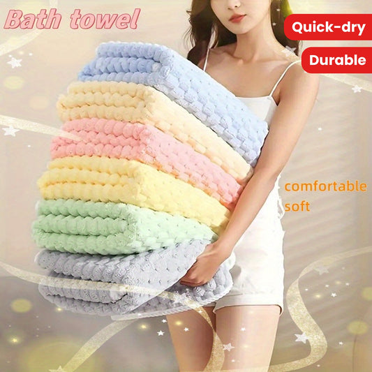 Ultra Soft Cloud Grid Bath Towels Set - Super Absorbent, Quick-Dry Microfiber for Spa & Fitness, Durable Everyday Use - Suitable for Autumn And Winter