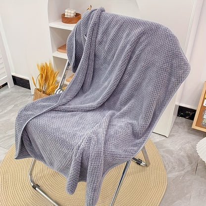 3pcs Super Soft Coral Fleece Pineapple Grid Bath Towel - Absorbent, Large Size - Ideal for Beach, Home, and Bathroom Use
