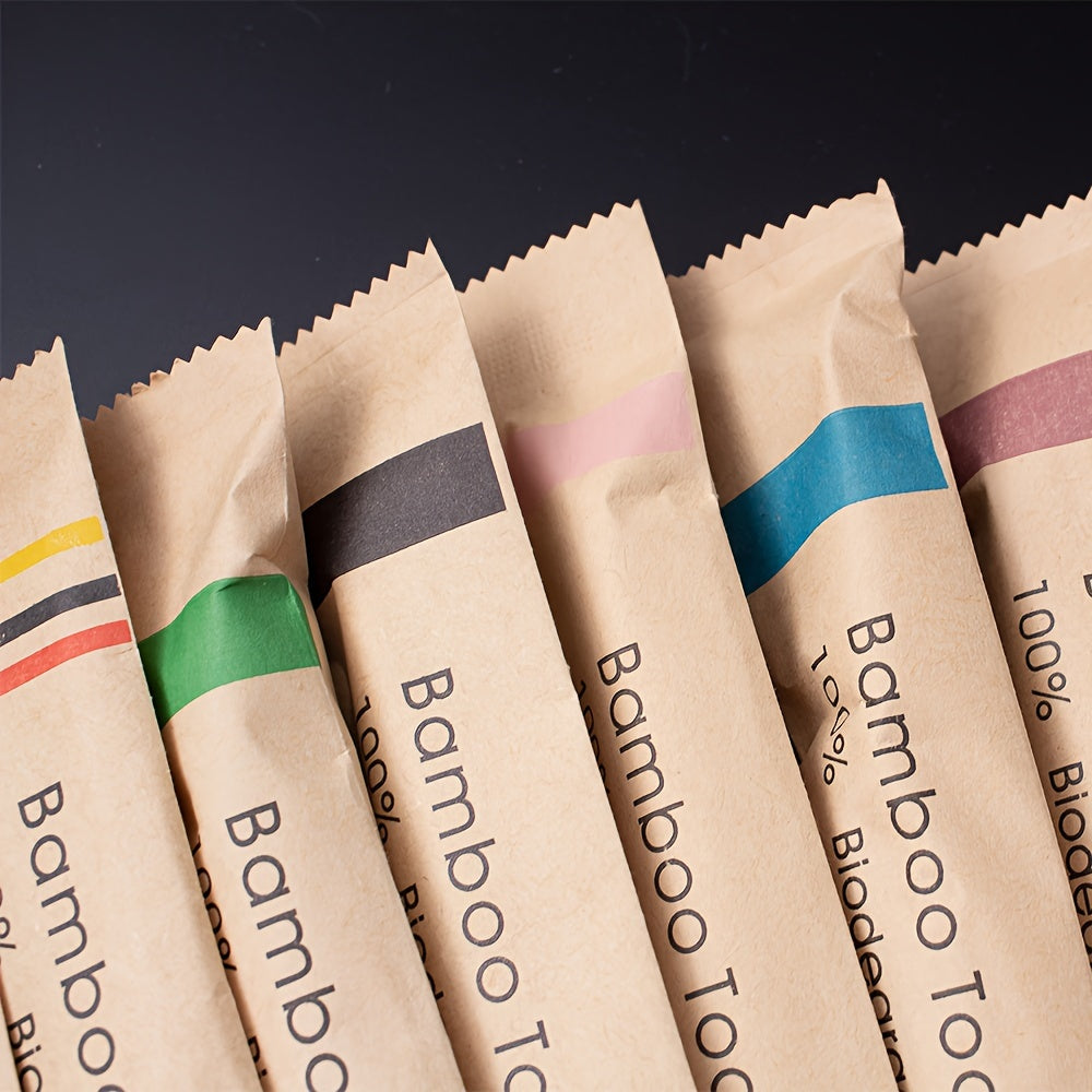 60pcs Bamboo Toothbrushes, Suitable for Adults, Soft Nylon Bristles, 100% Biodegradable, Full Head Design, Suitable for Deep Oral Cleaning and Daily Teeth Care - Unscented, Suitable for Men and Women, High-Quality Toothbrush Set