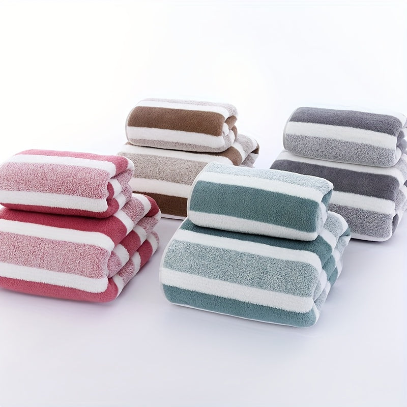1 Set Quick Dry Towel 1 Set Contemporary Low Allergy Polyester Towels - Quick Dry, Absorbent, Hypoallergenic Rectangular Hand & Bath Towels for RVs, Homes & Kitchens - Machine Washable