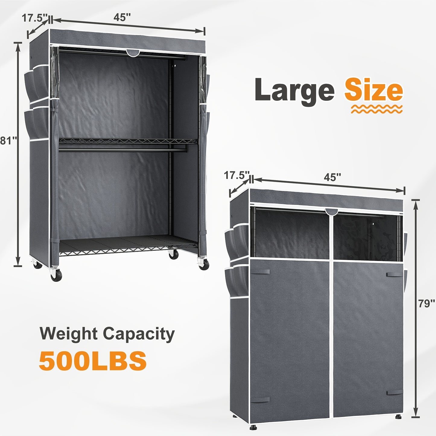 Spacious Heavy Duty Clothes Rack 81\