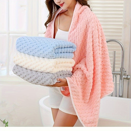 Luxurious Microfiber Bath Towel, Soft, Absorbent Quick-Dry Coral Fleece, Hair-Resistant, Universal Fit, Polyester Fiber, for Bathroom Essentials