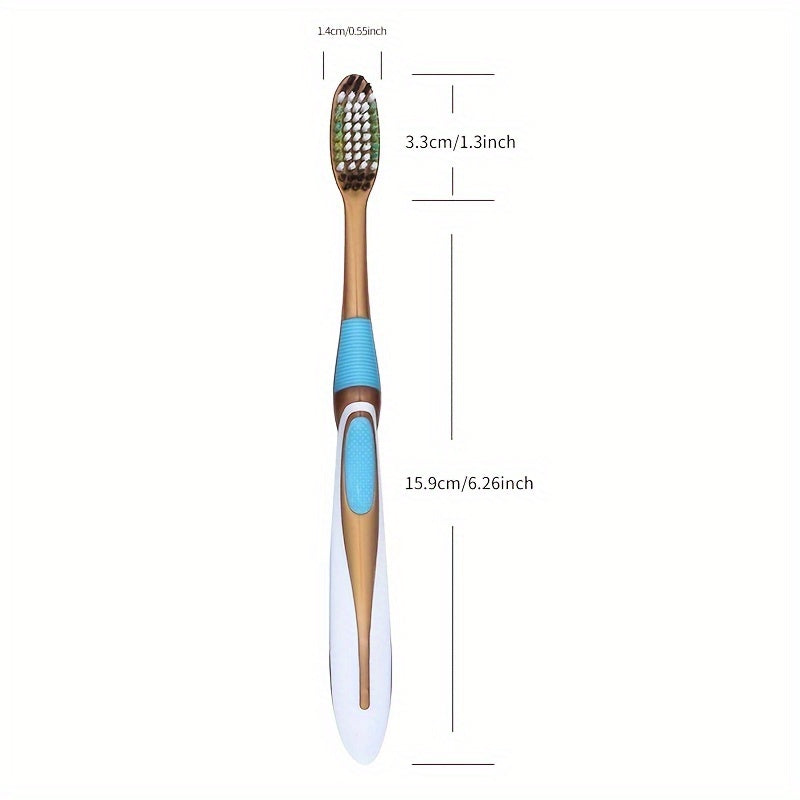 Medium Hardness 6-Pack Toothbrushes: Large Head, Durable, and Independent Packs (2 Red, 2 Green, 2 Yellow) - Super Fine Fiber Bristles for Home Use