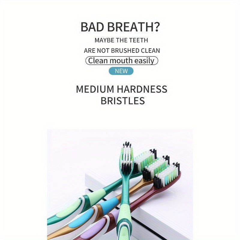 6pcs Multi-Color Toothbrushes 6pcs Microfiber Bristle Toothbrushes for Adults, Skid-Resistant, Ergonomic Handles, Charmin Design, with Anti-Cavities & Gingivitis for Efficient Cleaning