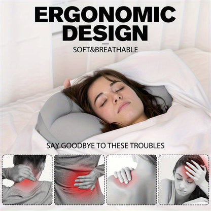 Egg-Shaped 3D Foam Neck Support Pillow, Lightweight, Dry Clean Only, Non-Textile Cover, Comfortable All-Around Sleeping Cushion for Side and Back Sleepers, Pillows for Sleeping