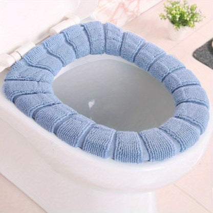 One Set of Four Pieces, Universal Toilet Seat Cover with Extra Fluff and Thickening, Antibacterial, Washable, All-Season Warmth for Home Use