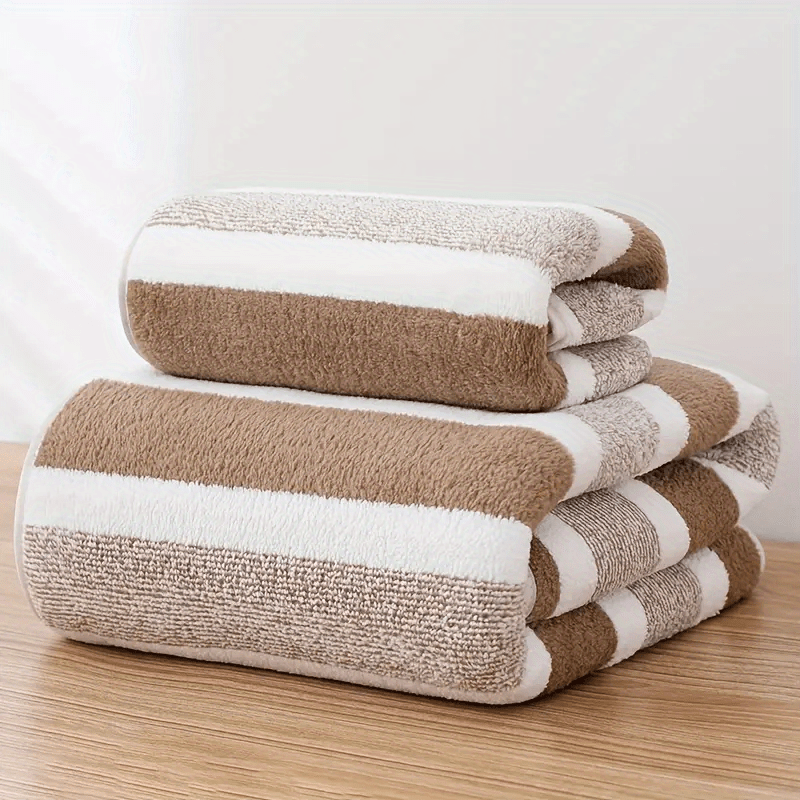 1 Set Quick Dry Towel 1 Set Contemporary Low Allergy Polyester Towels - Quick Dry, Absorbent, Hypoallergenic Rectangular Hand & Bath Towels for RVs, Homes & Kitchens - Machine Washable