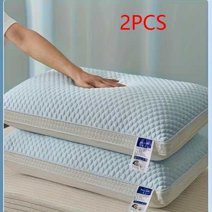 2-Pack Cooling Breathable Tofu Pillows - Relaxing Neck Support, Home, Bedroom, Hotel Comfort Sleep - Perfect Holiday Gift - RV Bedding Accessories, Polyester Material