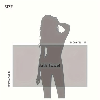 5pcs Striped Bath Towel Set, Absorbent & Quick-drying Showering Towel, Super Soft & Skin-friendly Bathing Towel, For Home Bathroom, Ideal Bathroom Supplies, Family Essentials