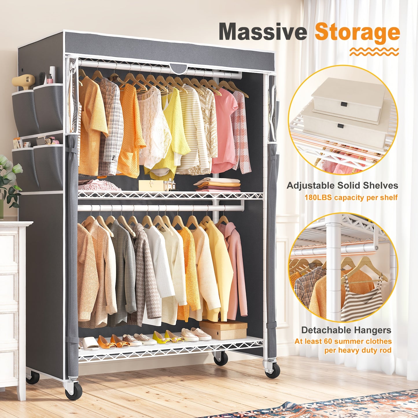 Spacious Heavy Duty Clothes Rack 81\