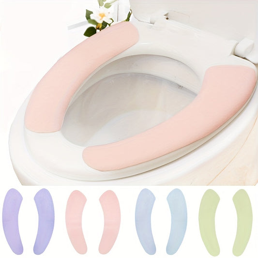 6pcs Universal Waterproof Adhesive Plush Toilet Seat Cushion Ring - Soft, Reusable, and Easy to Clean - Self-Adhesive, Fits All Ceramic Toilet Seats, Perfect for All Seasons
