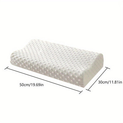 1pc Orthopedic Neck Support Pillow for Gentle Sleep Relief - Soft, Rebounding Comfort with Adjustable Cervical Spine Alignment, White Polyester Cover, Hand Wash Only, Pillow for Neck Pain