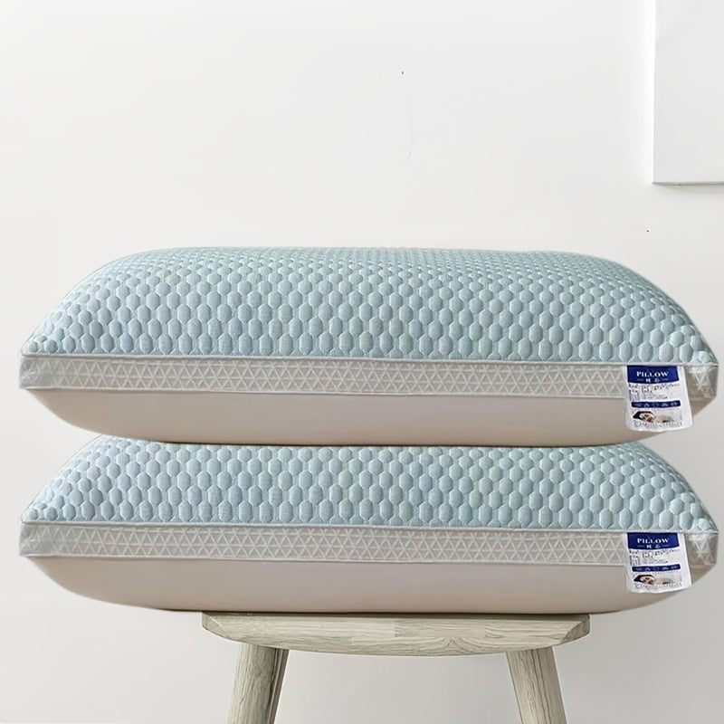 2pcs Breathable Cooling Space-Themed Tofu Pillows - Spandex Fabric, Hand Washable, Multi-Position Sleeper Comfort - Casual Style Zippered Pillowcases for Home, Bedroom, Hotel, All-Season Neck Support, Ideal Gift