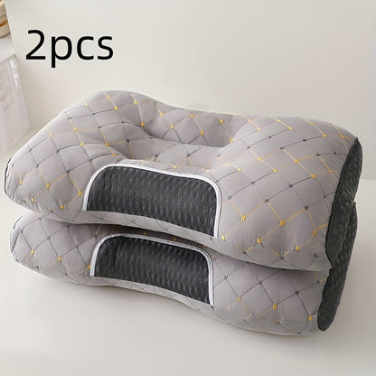 2pcs Ergonomic 3D Neck Support Pillows, Compressible Polyester Fiber & Cover, Washable Multi-Use Cushions for Sleeping, Ideal for Home, Hotel, Travel, Perfect Gift for Valentine's Day & Holidays