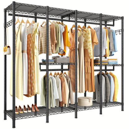 Heavy Duty Metal Rack Heavy Duty 910LBS Metal Clothes Rack - Freestanding Wardrobe Closet Rack - 75\